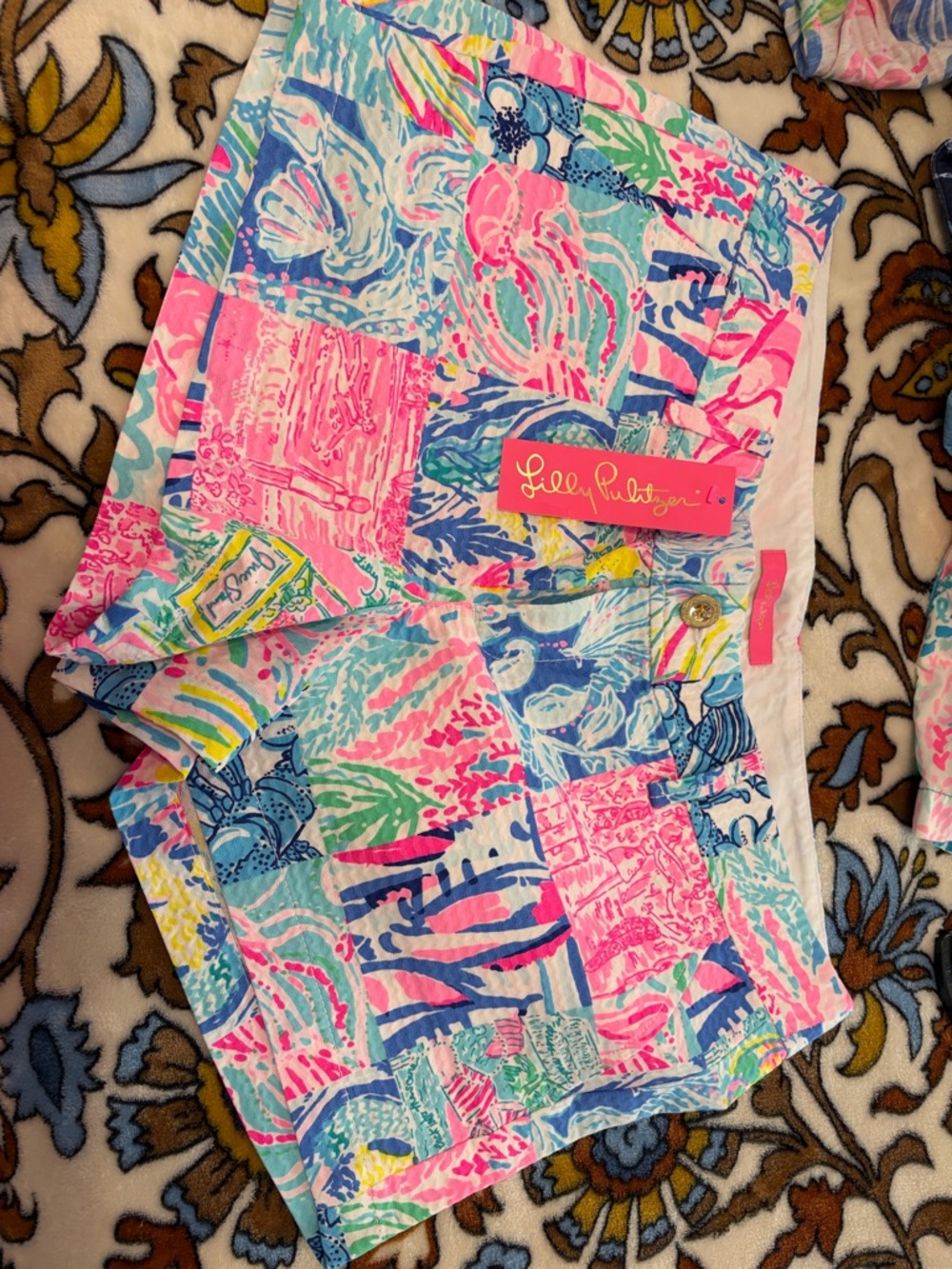 Lilly Pulitzer Multi-Color Patchwork Print Shorts